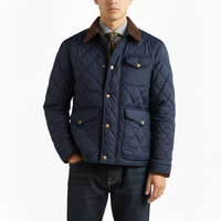 Veste Safari Classique Jaune Écologique Coupe-Vent Respirante Matelassée pour Homme avec Fermeture Éclair et Bordure en Velours Côtelé – Collection Automne (Vente en Gros)