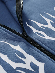 Sweat à capuche imprimé personnalisé pour hommes fermeture éclair complète respirant confortable coton polaire/polyester tissu hiver brodé dessin animé - Product Image 4