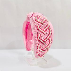 2025มาใหม่จากอินเดียการออกแบบวาเลนไทน์เครื่องประดับผมประดับด้วยลูกปัดที่คาดผมแบบผูกปมด้านบน - Product Image 4