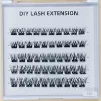 Pestañas Postizas Hechas a Mano, Estilo Manga, Naturales, con Efecto Spiky, de 8-16 mm, Extensiones de Pestañas Anime, Súper Finas, 12 Filas