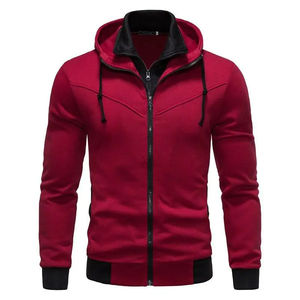 Chaqueta de moda para hombre, cárdigan informal ajustado con capucha de color contrastante, chaqueta fina con capucha para hombre, Sudadera con capucha - Product Image 2