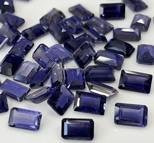 Iolite naturelle octogone 7x9mm coupe à facettes de qualité supérieure-Iolite en vrac de qualité supérieure octogone pierre précieuse en vrac - Product Image 6