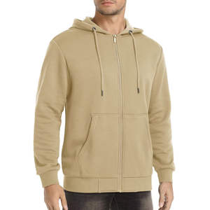 Sweat à capuche zippé uni personnalisé pour homme, vente en gros, poids lourd, fermeture éclair de qualité supérieure, imperméable, prix bas, thermique - Product Image 6