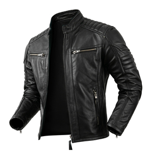 Mejor estilo de los hombres chaquetas de cuero genuino más populares personalizado transpirable hombres chaquetas de cuero cómodo al por mayor personalizado - Product Image 1