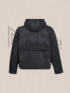 เสื้อมีฮู้ดแบบมีซิปด้านหน้าผ้าฟลีซโอเวอร์ไซส์โอเวอร์ไซส์ผ้าฟลีซผ้าฝ้ายซีดไปจากแสงแดดออกแบบได้ตามต้องการ - Product Image 2