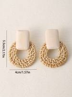 Top Tendance Unique Style Bohème Léger Été Rotin Goutte Boucle D'oreille pour Cadeau et Beauté pour Dames Fabriqué au Vietnam