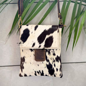 Premium Quality Luxury Cowhide Fur Leather Sling Bag Stylish Handbag Hair On Hide Fur Crossbody Luxury <b>Multi</b> Uses Bohemian Bag - Product Image 1