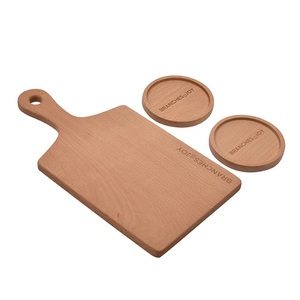 TQC Pizza Server Handle Oak Wood Laser OEM <b>Tools</b> Wrap Logo Time Packing Board Color Tray Disposable <b>Engraving</b> Model 7117 - Product Image 1