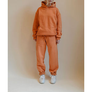 Ensemble deux pièces de jogging à logo personnalisé à la mode Ensemble pantalon de survêtement et sweat à capuche personnalisé Survêtement Ensemble 2 pièces pour femmes - Product Image 6