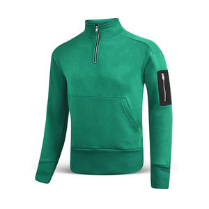 Sudadera con media cremallera de excelente calidad para hombre, jersey de manga larga de Color granate, Sudadera de punto ecológica de gran tamaño - Product Image 2