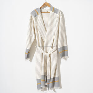 Albornoz de algodón 100% unisex hecho en Turquía tela transpirable peso ligero superventas secado rápido verano todo el año ropa de dormir - Product Image 3