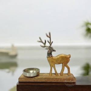 Portavelas de Metal pequeño con forma de Animal de madera único Nuevos artículos para decoraciones navideñas MOQ 100PCs - Product Image 3