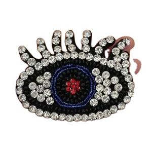 Handmade <b>Beaded</b> Rhinestone Embroidery Eye Clothing Accessories Patch Cloth Stickers DIY Brooch Bag Cap Decoration Accessories - Product Image 6
