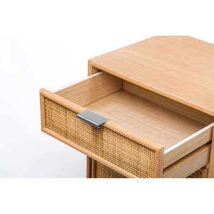 Gleeson Natural <b>Rattan</b> Nightstand 1 Door 1 <b>Drawer</b> Modern European Antique Minimimalist Style Foldable for Apartment Hospital Use - Product Image 5