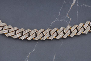 High Quality Legacy Iced Standard <b>Moissanite</b> Diamond Studded 18mm Raised Prong Set Cuban <b>Chain</b> for Men's Hop Hop Fashion - Product Image 4