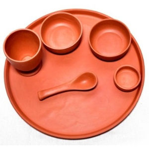 Juego de Vajilla Pequeño de Arcilla Reutilizable, Biodegradable y Ecológico, Hecho a Mano, con Diseño a Prueba de Fugas - Product Image 1