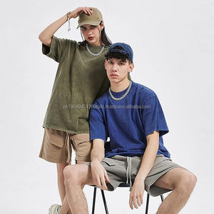 Tshirt épaule délavée à l'acide 100% coton Unisex Pull Over Casual Tshirts par Waseem Impex - Product Image 2