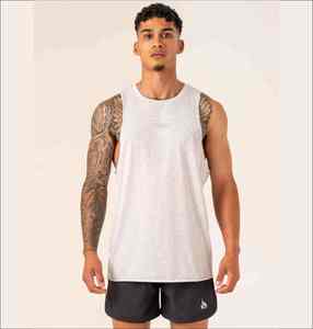 Camiseta sin Mangas con Cuello Redondo y Canalé para Hombre, Estilo Europeo, para Entrenamiento Deportivo, de Algodón, Suave al Tacto, Ropa de Gimnasio para Hombre - Product Image 3