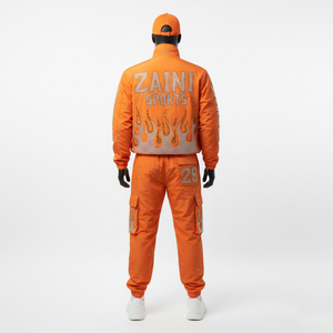 Conjunto de Chaqueta Cortavientos de Talla Grande, Premium, 180 GSM, Resistente al Agua, Poliéster, Estampado Morado, Logotipo Personalizado, Transferencia de Calor - Product Image 2