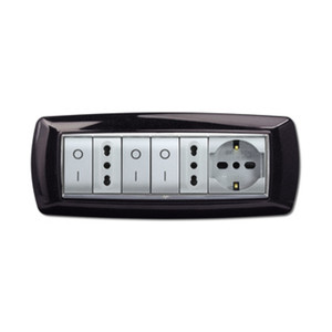 Placca Life Mod. Living Plastica Nero Glitter 7 Posti - Product Image 1