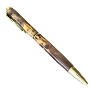 Premium hecho a mano Twist bolígrafo estabilizado Burl madera citrino elegante Oficina firma regalo para colección uso promocional - Product Image 3