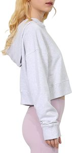 Autumn Women Hoodies Pockets Crop Sport <b>Jacket</b> Female Fitness Yoga Shirt Top <b>Workout</b> Hoodies - Product Image 3