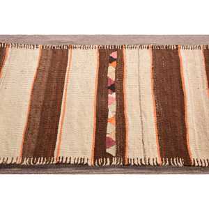 Vintage Kilim <b>Runner</b> <b>Rug</b> 2.6x12 ft (78x365 cm), Turkish Brown Moroccan <b>Rug</b> - Product Image 4