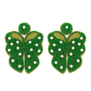 ต่างหูเทศกาลที่สวยงามสำหรับผู้หญิงที่มีลูกปัดแก้ว100% ด้วยฝีมือการปักลูกปัดที่ได้รับแรงบันดาลใจจากนักออกแบบ - Product Image 6