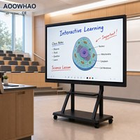 Pizarra Interactiva AOOWHAO 4K UHD de 55-110 Pulgadas, Pantalla Inalámbrica con Función de Transmisión, Lápiz para Escribir, Ideal para Aulas y Conferencias Corporativas