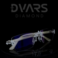 Nouvelles Lunettes de Soleil Unisexe de Luxe Dvars Diamond Personnalisées, Carrées, Anti-Reflet, avec Diamants Moissanite, Durables et Complètes