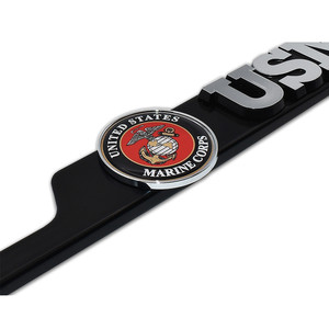 Cubierta de Matrícula LED 3D de Metal Negro con Licencia Oficial de la USMC para Decoración de Automóviles - Compatible con Ford, BMW, Abarth, Chevrolet - Product Image 1