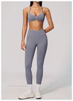 Ensemble de yoga sans couture pour femme, tenue de sport taille haute sculptante, vêtement d'entraînement amincissant le dos et le ventre pour le fitness