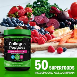 Orgain Hydrolyzed <b>Collagen</b> <b>Powder</b> + 50 Organic Superfoods For Women & Men Hair, Skin, Nail, & Joint Support Supplement, 1lb - Product Image 5
