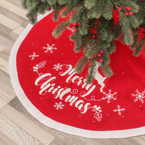 ผ้าคลุมฐานต้นคริสต์มาสทรงกลมแบบนุ่ม ซักได้ ใช้ซ้ำได้ สำหรับตกแต่งบ้านในเทศกาลวันหยุด เป็นมิตรกับสิ่งแวดล้อม ผลิตจากโรงงาน - Product Image 1