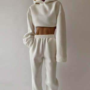 Chándal Unisex de alta calidad con logotipo personalizado, conjunto de 2 piezas para correr, Sudadera con capucha, chándal informal - Product Image 1