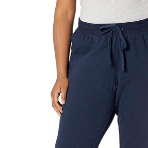 Pantalon en toile décontracté pour femme, style urbain, écologique, taille à cordon, devant plat, pour l'hiver, personnalisable, vente en gros, pas cher - Product Image 3