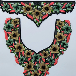 Patchs brodés à coudre de créateur avec fil métallique et perles Col exquis pour vêtements et vêtements - Product Image 1