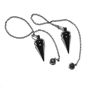 Pendules reiki en métal noir, longs, pendule de guérison - Product Image 3