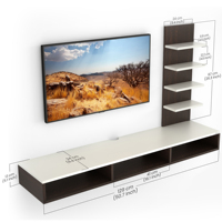 Nouveauté : Meuble TV mural Primax Standard avec étagères pour livres et décoration, idéal pour les téléviseurs de 42 pouces