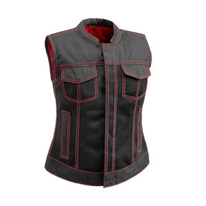 Gilet en cuir Concord sur mesure pour hommes femmes vêtements de sport unisexe grande taille gilet de motard de moto Look classique sensation pour l'hiver - Product Image 1