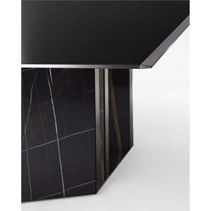 Platium Modern Style Marble <b>Dining</b> <b>Table</b> Extendable Oval Shape Rectangular Pattern Assembled Home Furniture for Apartment Use - Product Image 3