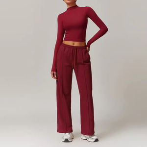 Ensembles de yoga sans couture pour femmes avec des motifs et un logo personnalisés sur la taille, vêtements de sport antibactériens et à séchage rapide pour la salle de sport et le fitness - Product Image 6