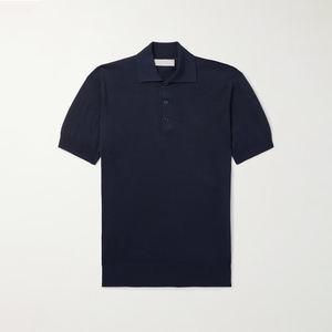 Polo en coton biologique en gros avec logo brodé pour hommes et femmes, logo brodé, uni, basique, pour le golf, chemise courte anti-froissement - Product Image 1