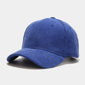 Gorra de béisbol de pana a rayas de 6 paneles sin estructurar, gorra deportiva con logotipo bordado personalizado, venta al por mayor - Product Image 1