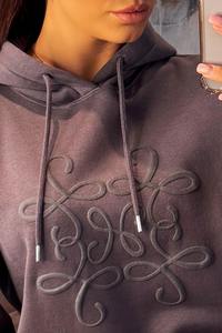 เสื้อฮู้ดแขนยาวสำหรับผู้หญิงเสื้อฮู้ดแขนยาวพิมพ์ลายพัฟทันสมัย - Product Image 6