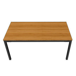 Bamboo Wood Dining Table 80x160cm <b>U</b>-Shaped Legs Assembly Required Rock Plate <b>Living</b> Room Furniture Set Kitchen Application - Product Image 3