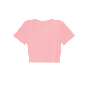 Crop top personnalisé avec logo, t-shirts en coton, crop top en coton, t-shirts à col rond pour femmes, t-shirts à col rond - Product Image 5