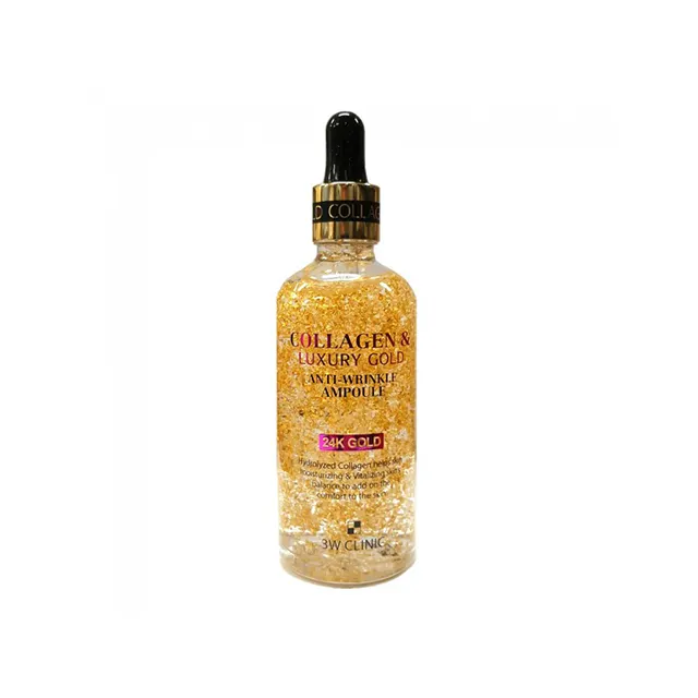 [3W Clinic ] COLLAGEN and Luxury 24k GOLD Anti-wrinkle Ampoule 100ml - korean cosmetics distributor / Korean Cosmetics Supplier