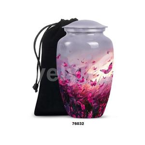 <b>Top</b> High Quality Large Aluminium <b>Butterfly</b> Cremation Adult Urn For Human Ashes With Lid & Free Velvet Bag - Product Image 1