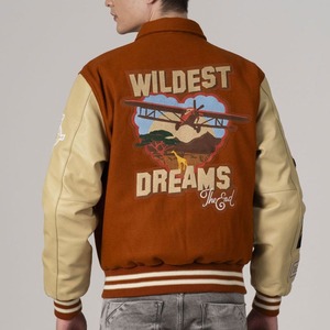 OEM personalizado de los hombres de la Universidad de la chaqueta de lana bordada parches de lana mangas de cuero béisbol Letterman estilo chaqueta - Product Image 4